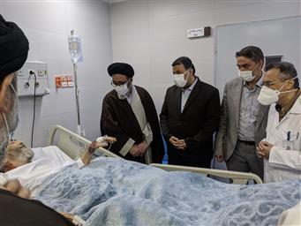 عیادت حضرت حجت الاسلام والمسلمین سید محمدعلی آل هاشم  نماینده ولی فقیه در استان از آیت الله حاج شیخ جواد حاجی زاده