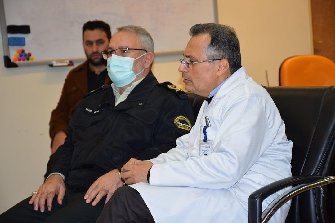 حضور سردار حسین عبدی فرمانده نیروی انتظامی آذربایجان شرقی در بیمارستان امام رضای تبریز